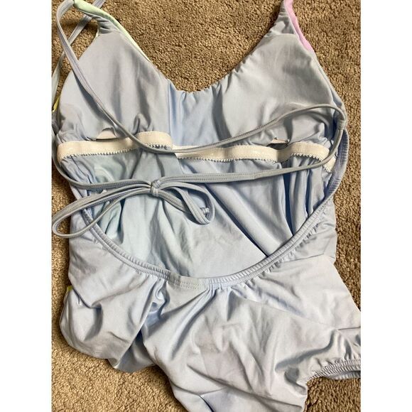 New. Pilyq pastel stripe one piece. Large. Retails $178 - Picture 4 of 5